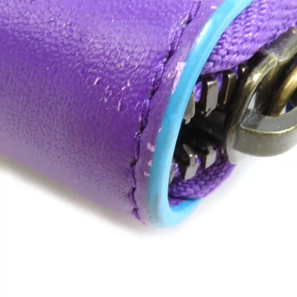 Auth BALENCIAGA Zip Around Long Wallet Purple - Picture 5 of 10